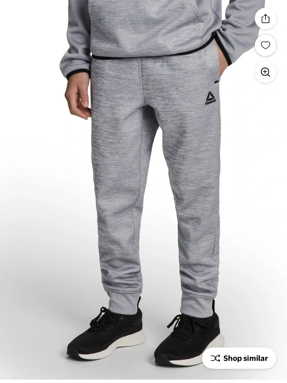 NWT Reebok Boys Gray Cool Down Jogger Sweatpants XS Athletic Drawstring